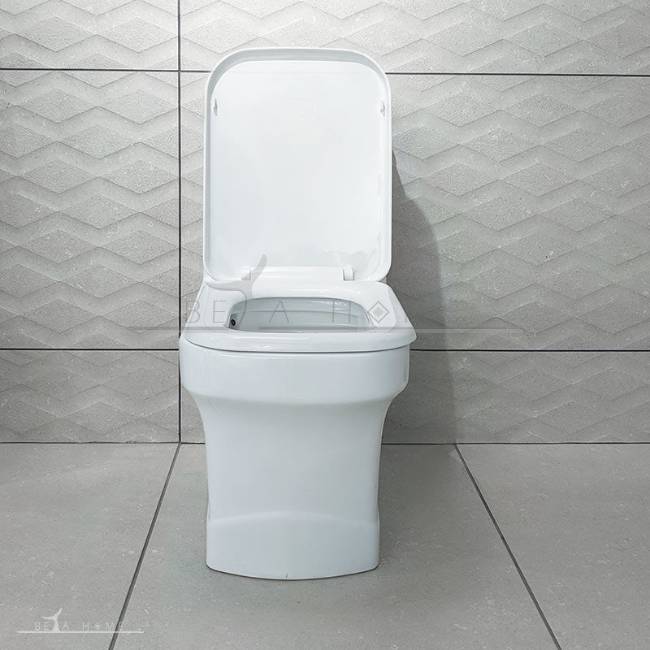 Morvarid crown toilet front view open seat