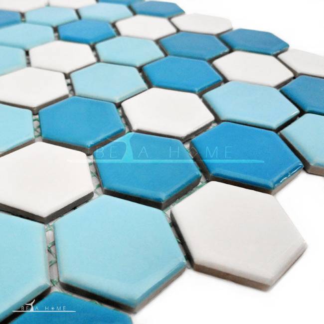 Olympic hexagon mosaic light blue mix