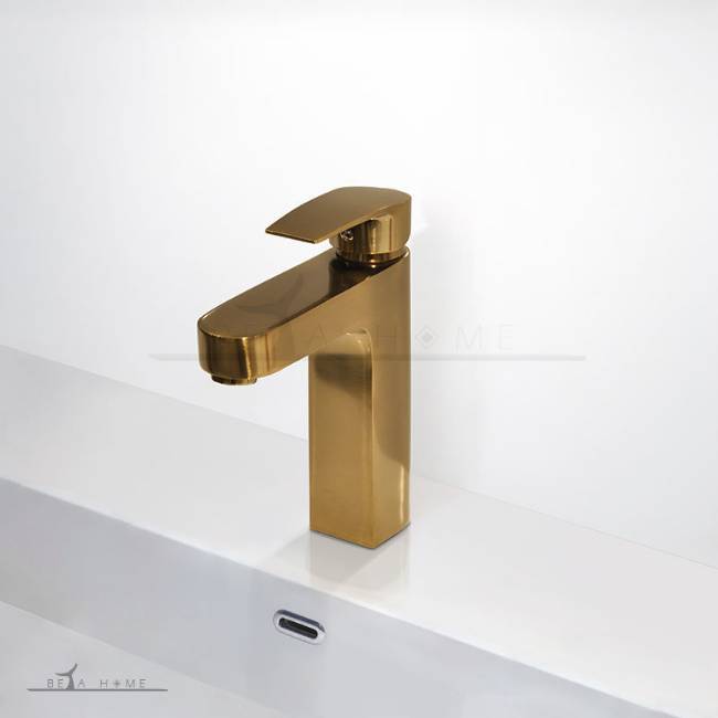 Behrizan sourena brushed antique brass basin tap