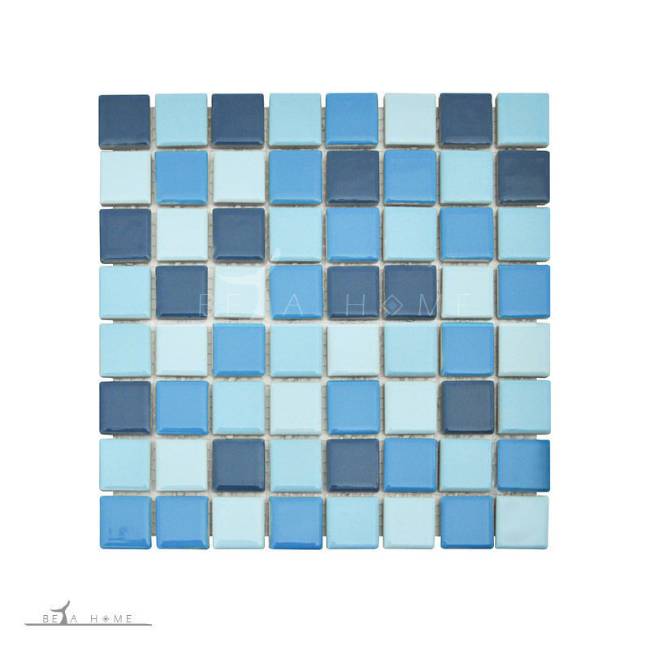 Artema ceramic dark blue mosaic porcelain tiles on sheet
