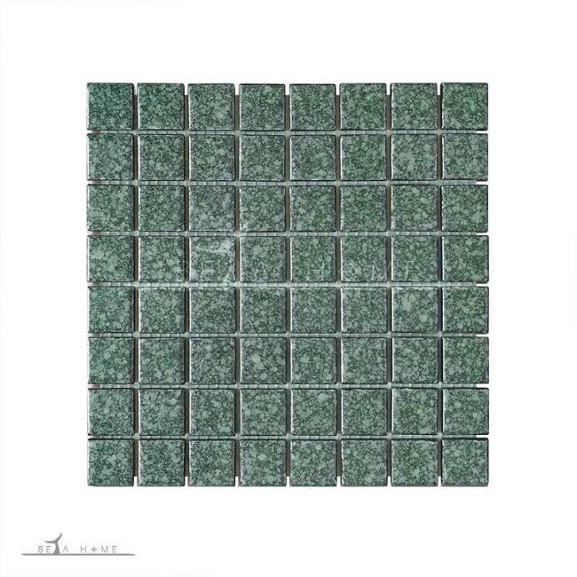 Dark green cloud glazed mosaic porcelain tiles