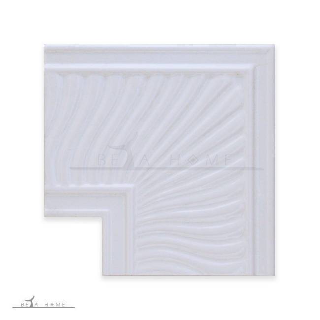 Londa white corner border tile