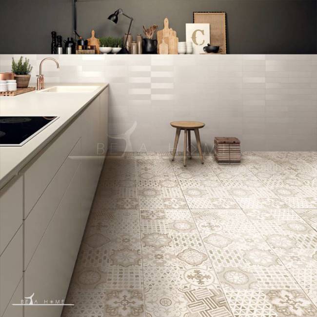 Lino light beige decorative pattern tile