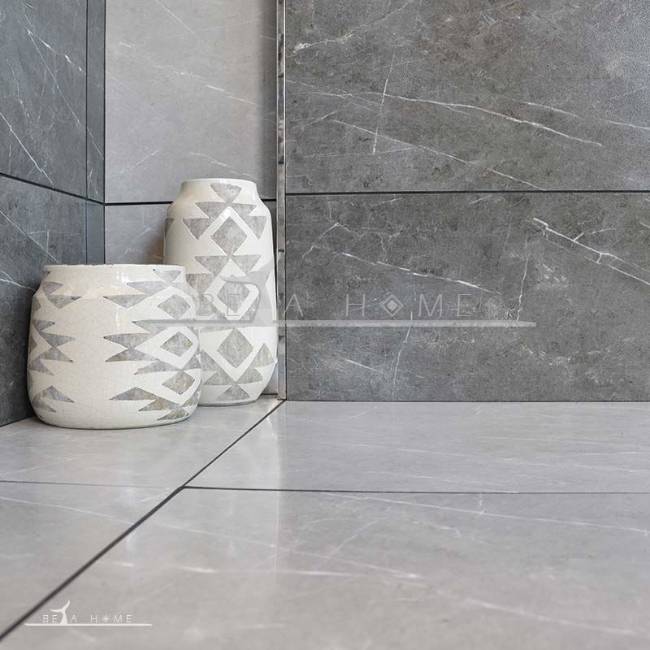 Goldis tile light grey and charcoal murano stone effect tiles