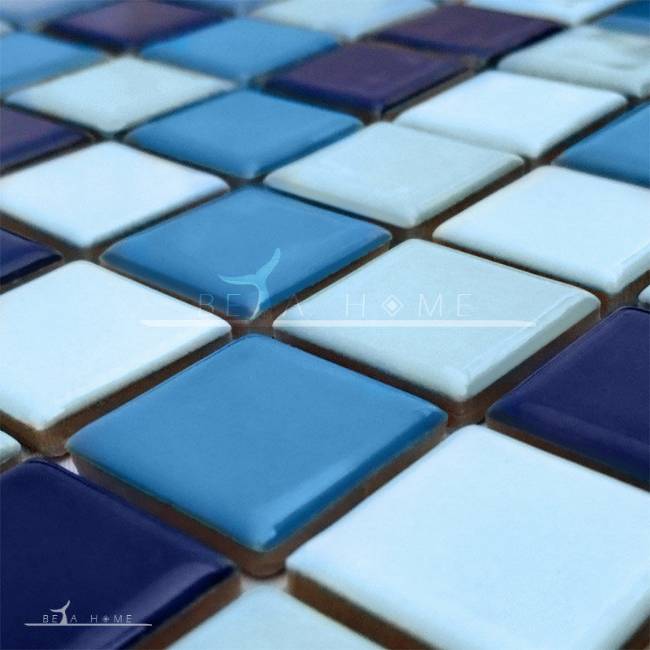 Dark ocean mix glazed mosaic tiles for swimming pool