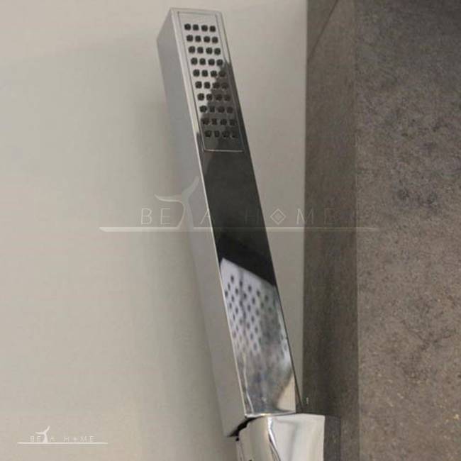 Contemporary grey shower tower panel handheld shower